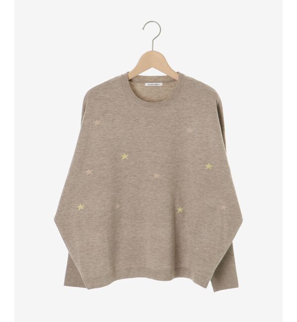  「《手洗い可能》スター刺繍ニットプルオーバー」|ニット・セーター|