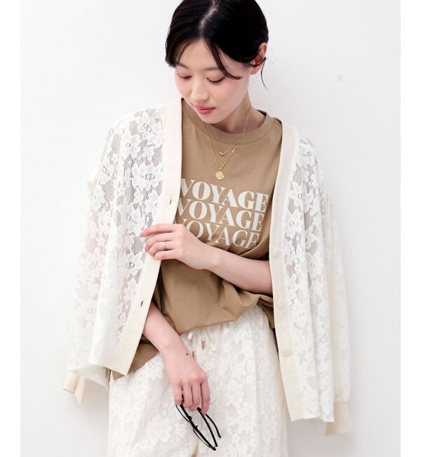  「フラワーメッシュレースカーデ」|カーディガン|