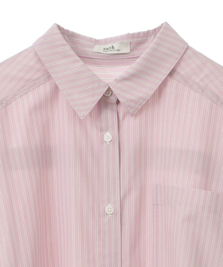earth music&ecology「サイドスリットストライプオーバーシャツ」|シャツ・ブラウス|