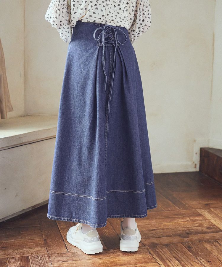earth music&ecology「フロントZIPデニムスカート」|フレア|