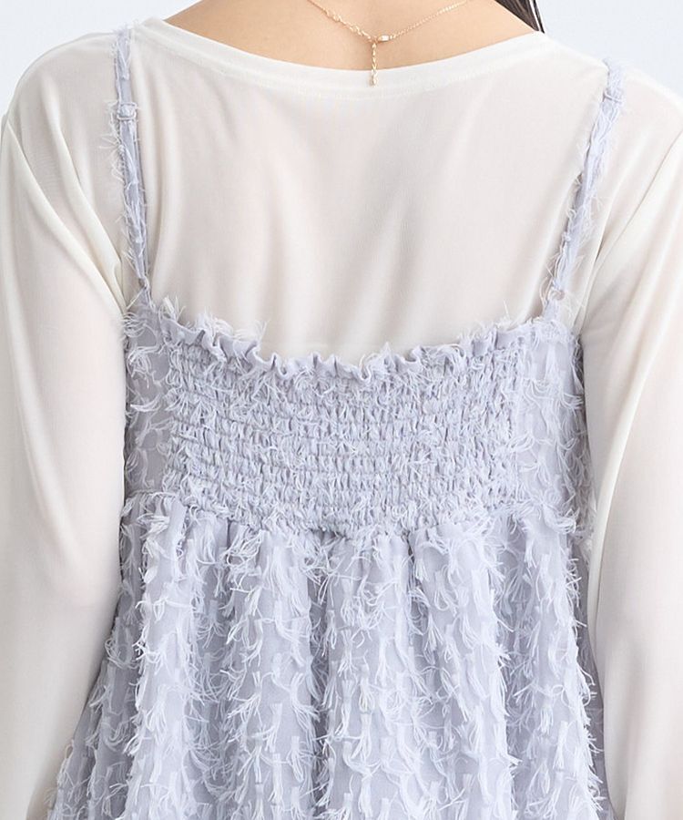 earth music&ecology「フロントギャザーフリンジキャミトップス」|ベスト・ジレ|