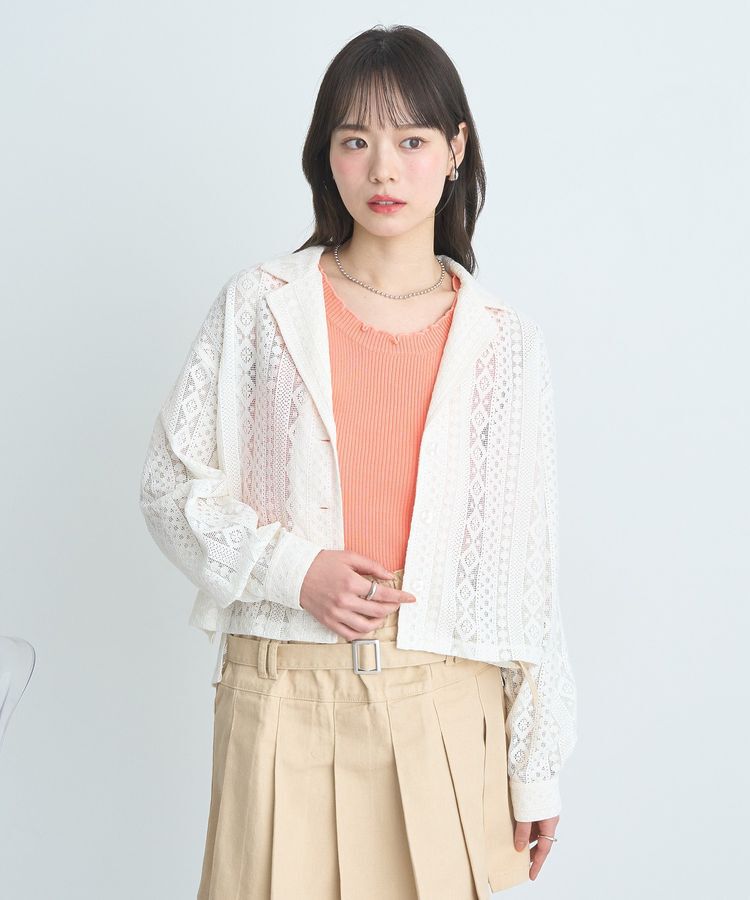 earth music&ecology「フリルニットタンクトップ」|キャミソール|