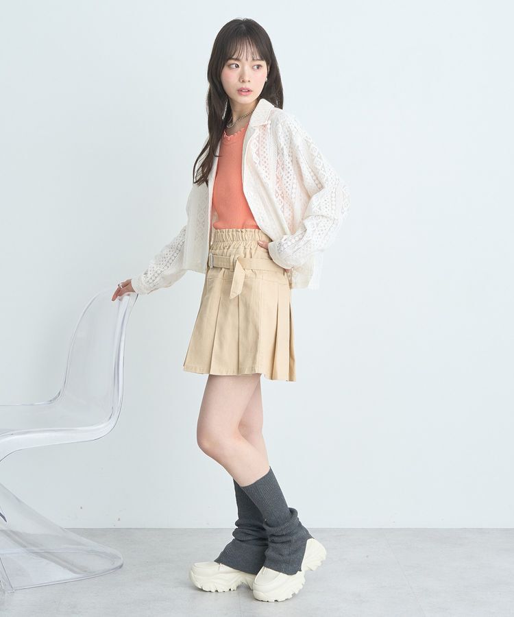 earth music&ecology「フリルニットタンクトップ」|キャミソール|