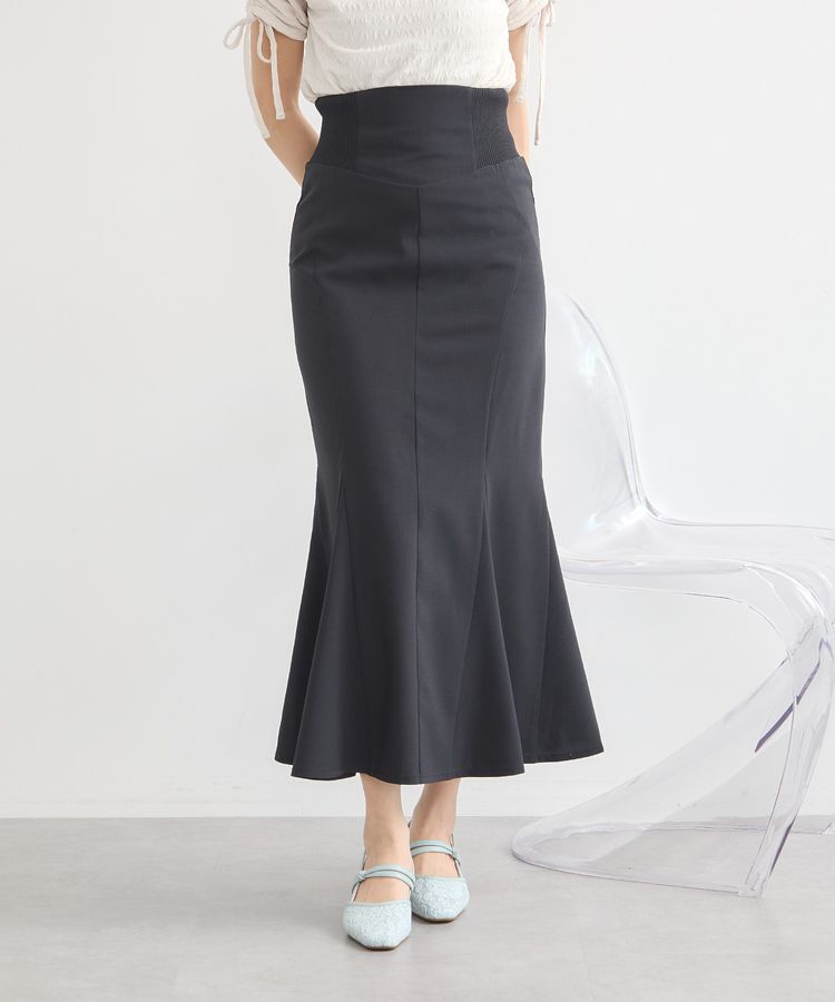 earth music&ecology「サイドリブパネルラインマーメイドスカート」|タイト|