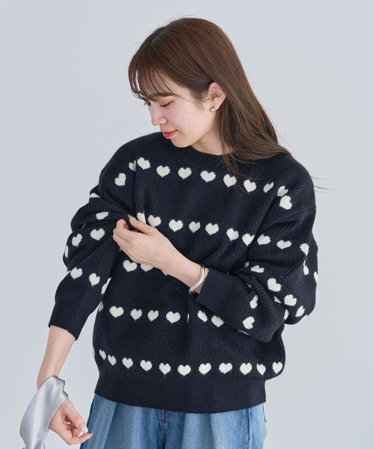 Green Parks「・swing by ハートクルーネックニット」|ニット・セーター|