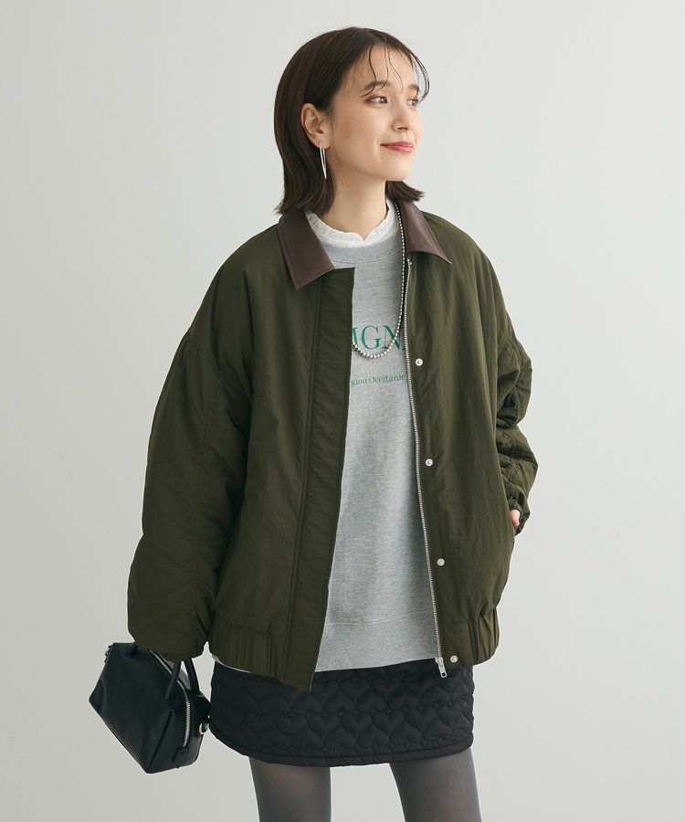 Green Parks「・ELENCARE DUE フェイクレザーエリブルゾン」|ブルゾン・スタジャン|