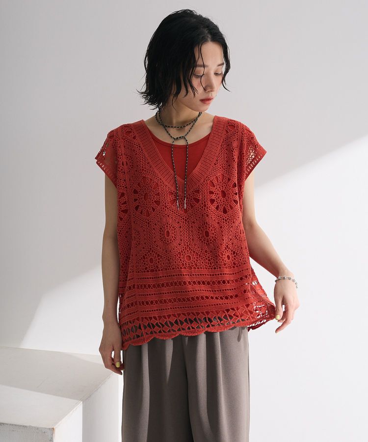 armonia「SET2点クロシェプルオーバー+タンクトップ」|Tシャツ・カットソー|