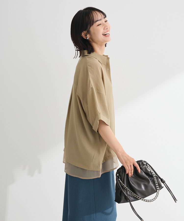 Green Parks「裾レイヤードショートスリーブシャツⅡ」|シャツ・ブラウス|