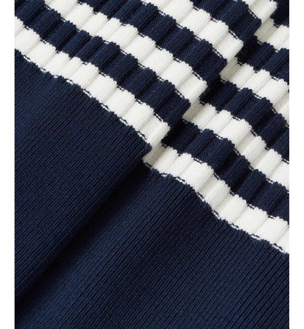 LOULOU WILLOUGHBY「【LOULOU WILLOUGHBY】バイカラーキーネック5分袖カーディガン」|カーディガン|