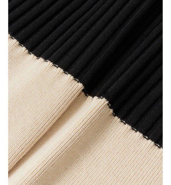 LOULOU WILLOUGHBY「【LOULOU WILLOUGHBY】バイカラーキーネック5分袖カーディガン」|カーディガン|