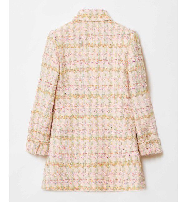 LOULOU WILLOUGHBY「【LOULOU WILLOUGHBY】LINTONツイードロングジャケット」|ノーカラージャケット|