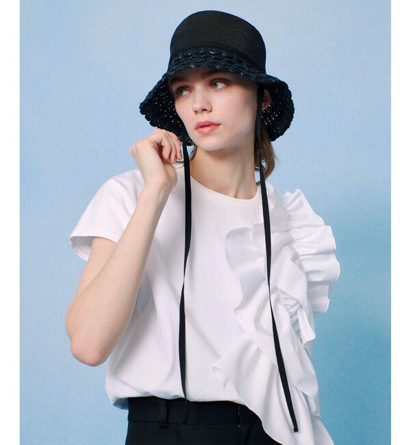 LOULOU WILLOUGHBY「【LOULOU WILLOUGHBY】ギャザーレイヤーＴシャツ」|Tシャツ・カットソー|オフホワイト