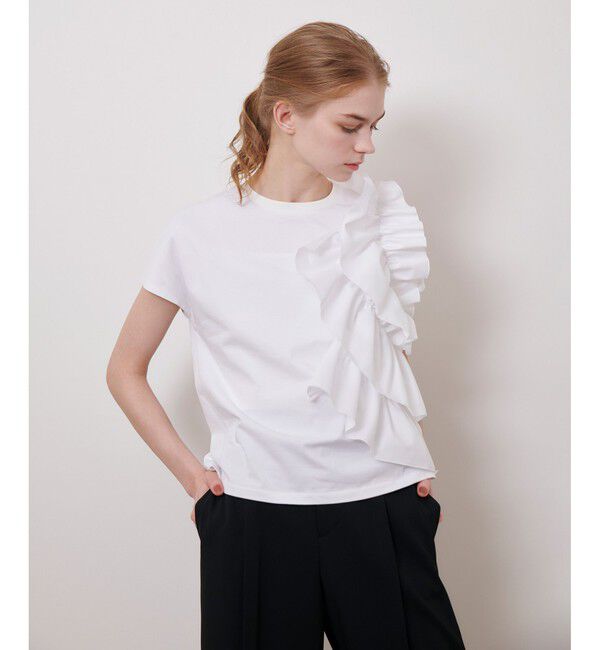 LOULOU WILLOUGHBY「【LOULOU WILLOUGHBY】ギャザーレイヤーＴシャツ」|Tシャツ・カットソー|