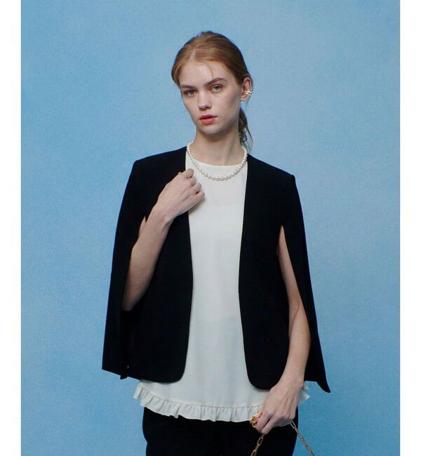 LOULOU WILLOUGHBY「◇【LOULOU WILLOUGHBY】リトルブラックケープジャケット」|ノーカラージャケット|