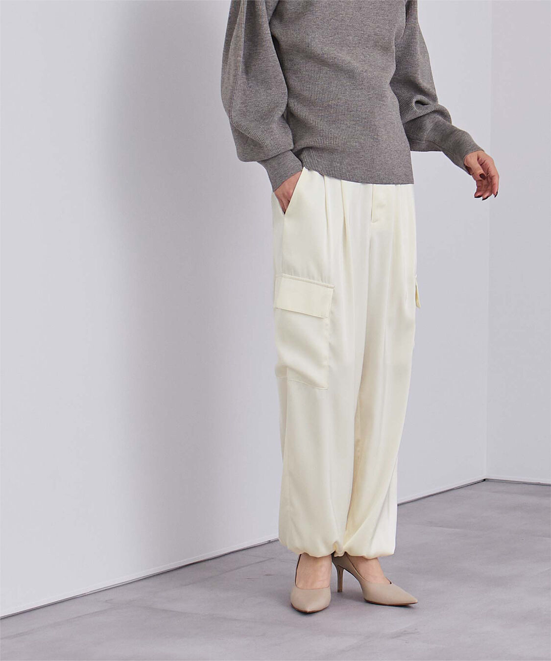 ur's「サテンパラシュートパンツ」|カーゴ|