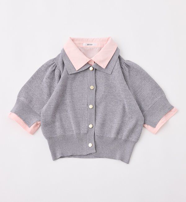  「今期トレンド/重ね襟半袖ニット」|ニット・セーター|