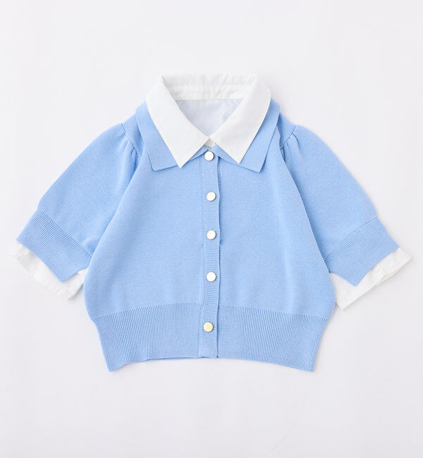  「今期トレンド/重ね襟半袖ニット」|ニット・セーター|