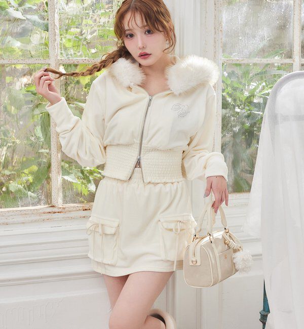  「【セットアップ可能】フェイクファーパーカー」|プルオーバー|