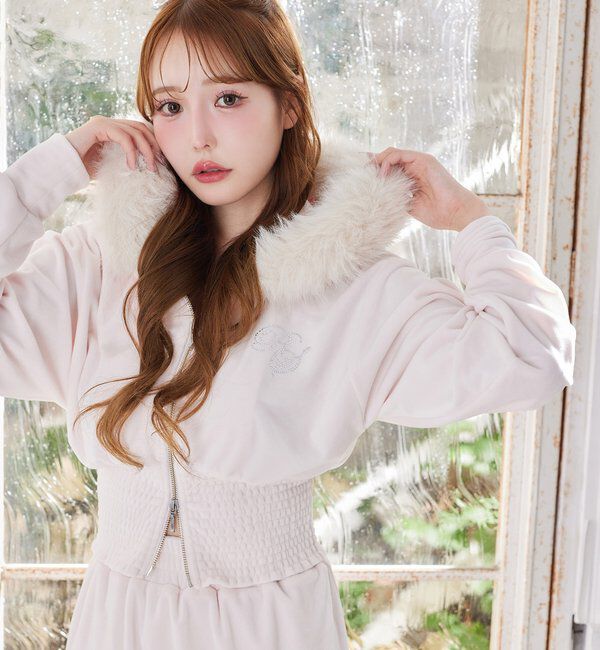  「【セットアップ可能】フェイクファーパーカー」|プルオーバー|