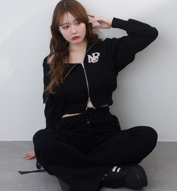  「【セットアップ可能】サイドカットレースアップスウェットパンツ」|その他|