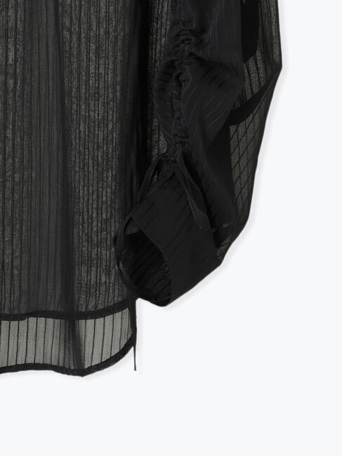 Te chichi TERRASSE「袖シャーリングシアーストライプブラウス」|シャツ・ブラウス|