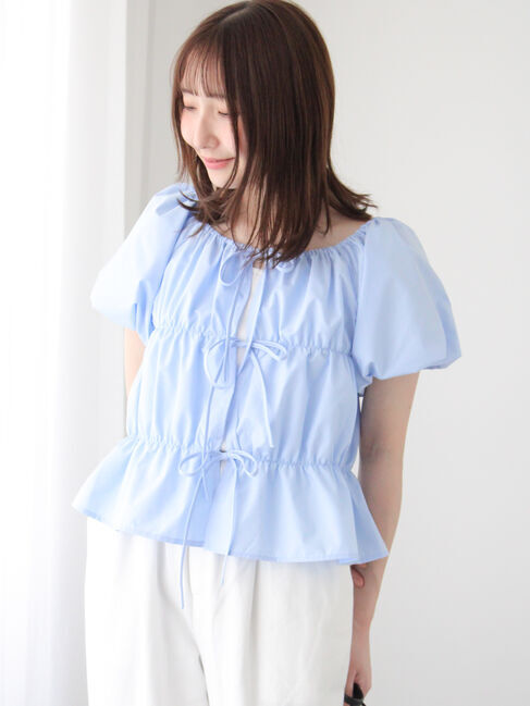 Te chichi TERRASSE「◎ボリューム袖前後2WAYシャーリングブラウス」|シャツ・ブラウス|