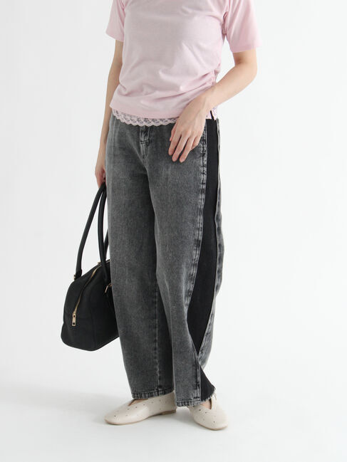 Te chichi TERRASSE「サイドラインデニムパンツ《2025autumn catalog item》」|その他|ブラック