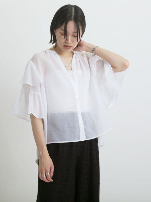 sm2rhythm「ボイルラッフルブラウス」|シャツ・ブラウス|