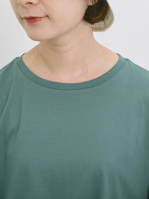 Samansa Mos2 blue「【USAコットン】フリルTシャツ」|Tシャツ・カットソー|