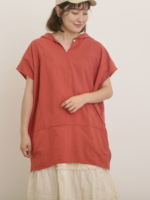 Samansa Mos2「【クールコットン】柄アソートフレンチスリーブチュニック」|シャツ・ブラウス|