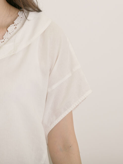 Samansa Mos2「【クールコットン】柄アソートフレンチスリーブチュニック」|シャツ・ブラウス|