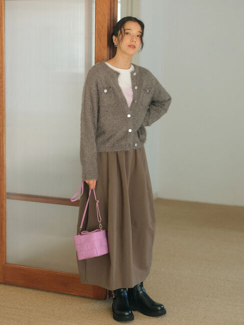 Samansa Mos2 blue「ギャザーコクーンスカート」|スカート|