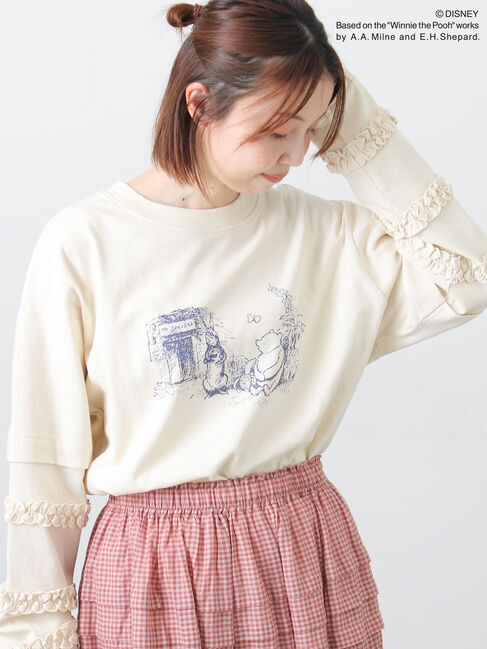 Samansa Mos2「【Disney】くまのプーさん袖フリルロンT」|Tシャツ・カットソー|