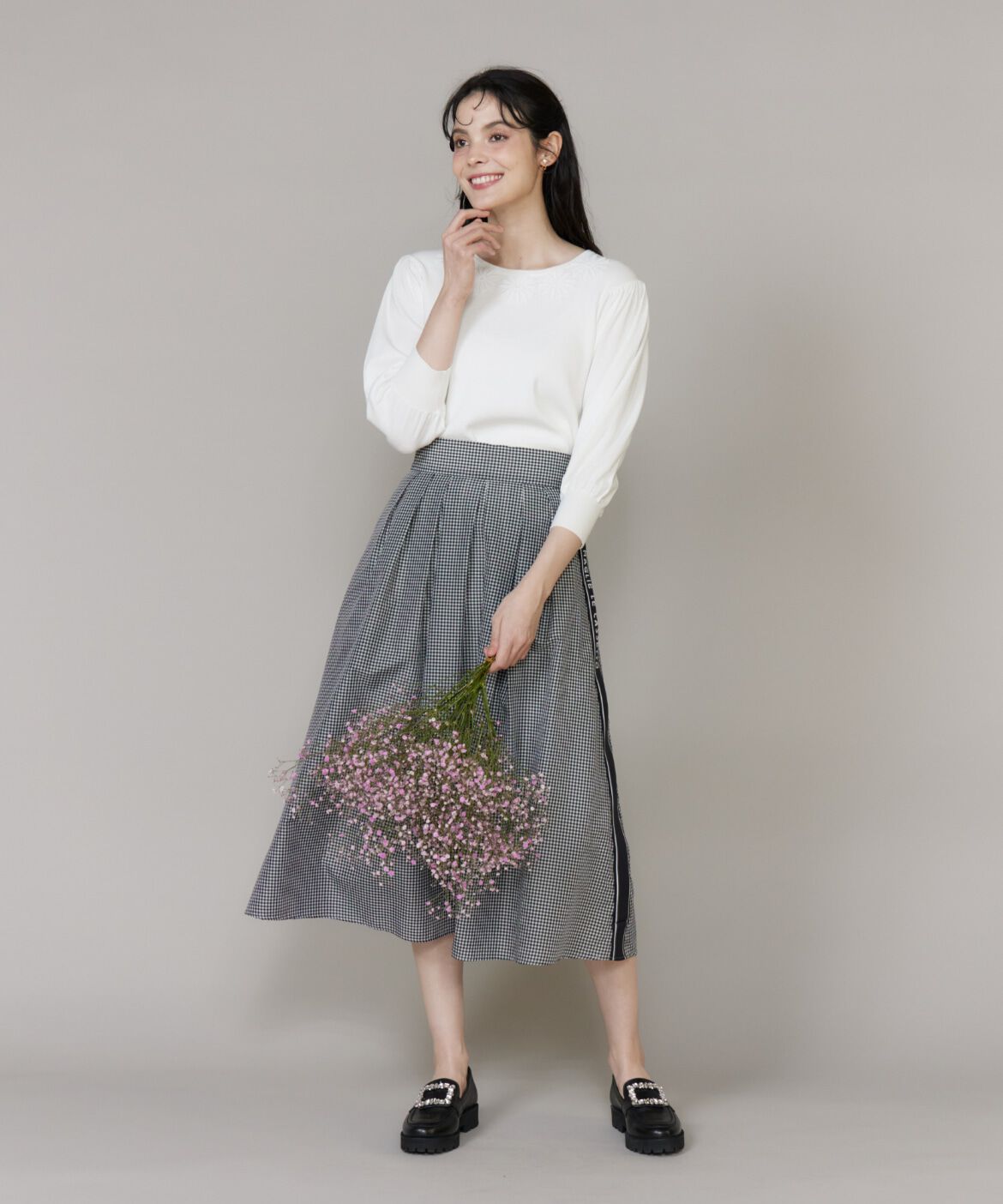 Maglie le cassetto「《大きいサイズ》モチーフレースニットプルオーバー」|ニット・セーター|