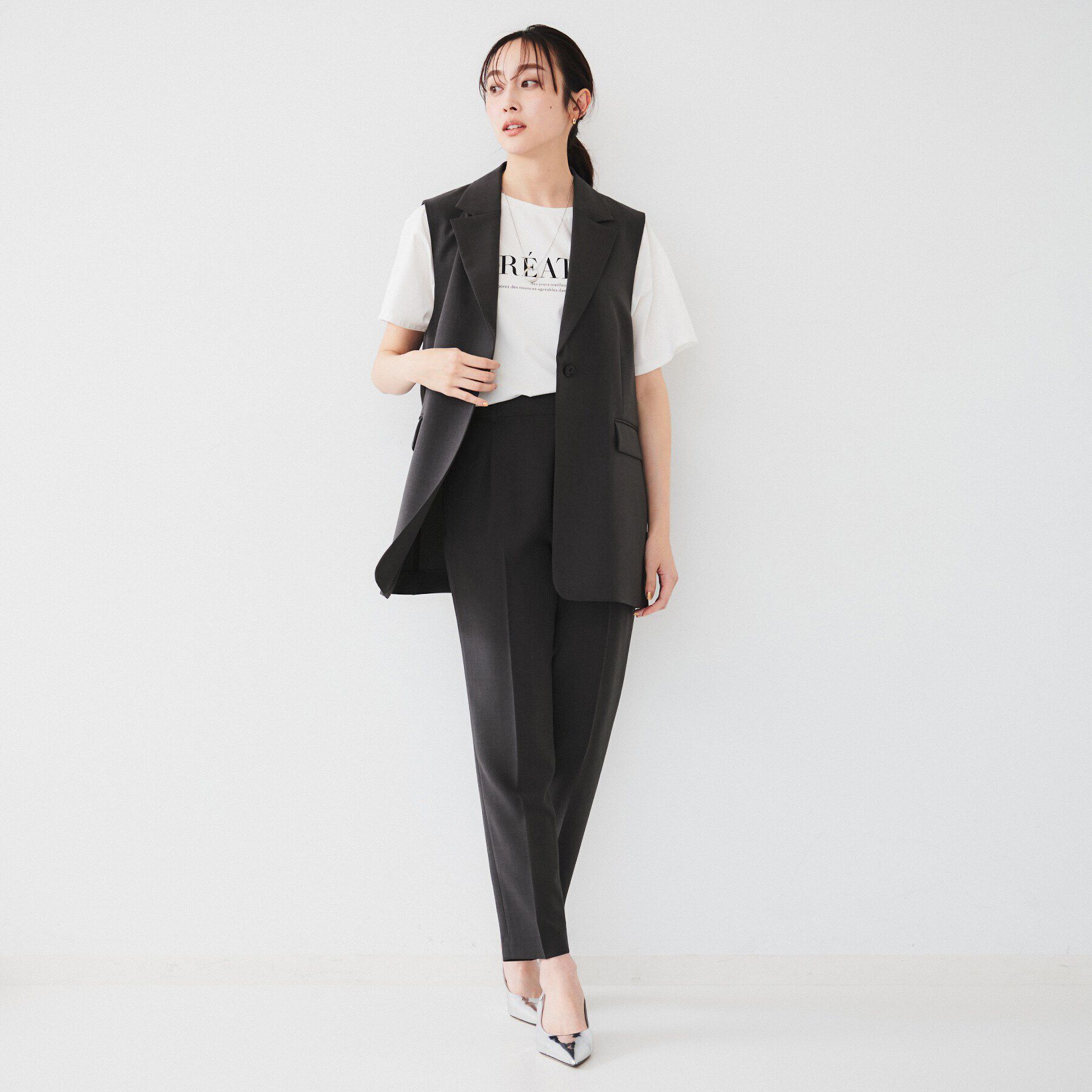 UNTITLED「【接触冷感/UV/セットアップ可能】ライトウェイト タックテーパードパンツ」|その他|