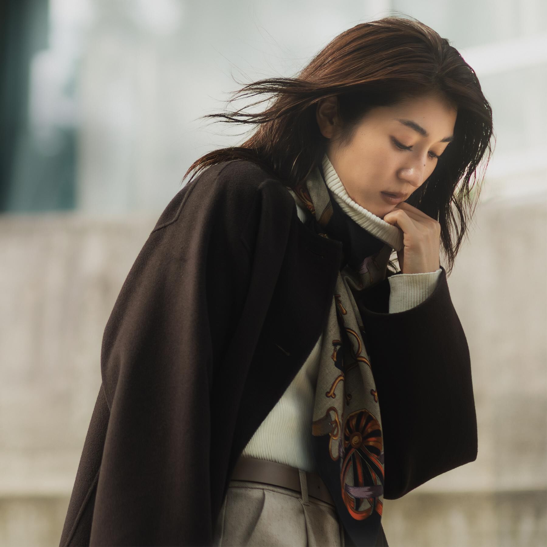 UNTITLED「【ミディ丈/軽やか】セミラグランリバー コート」|ノーカラーコート|