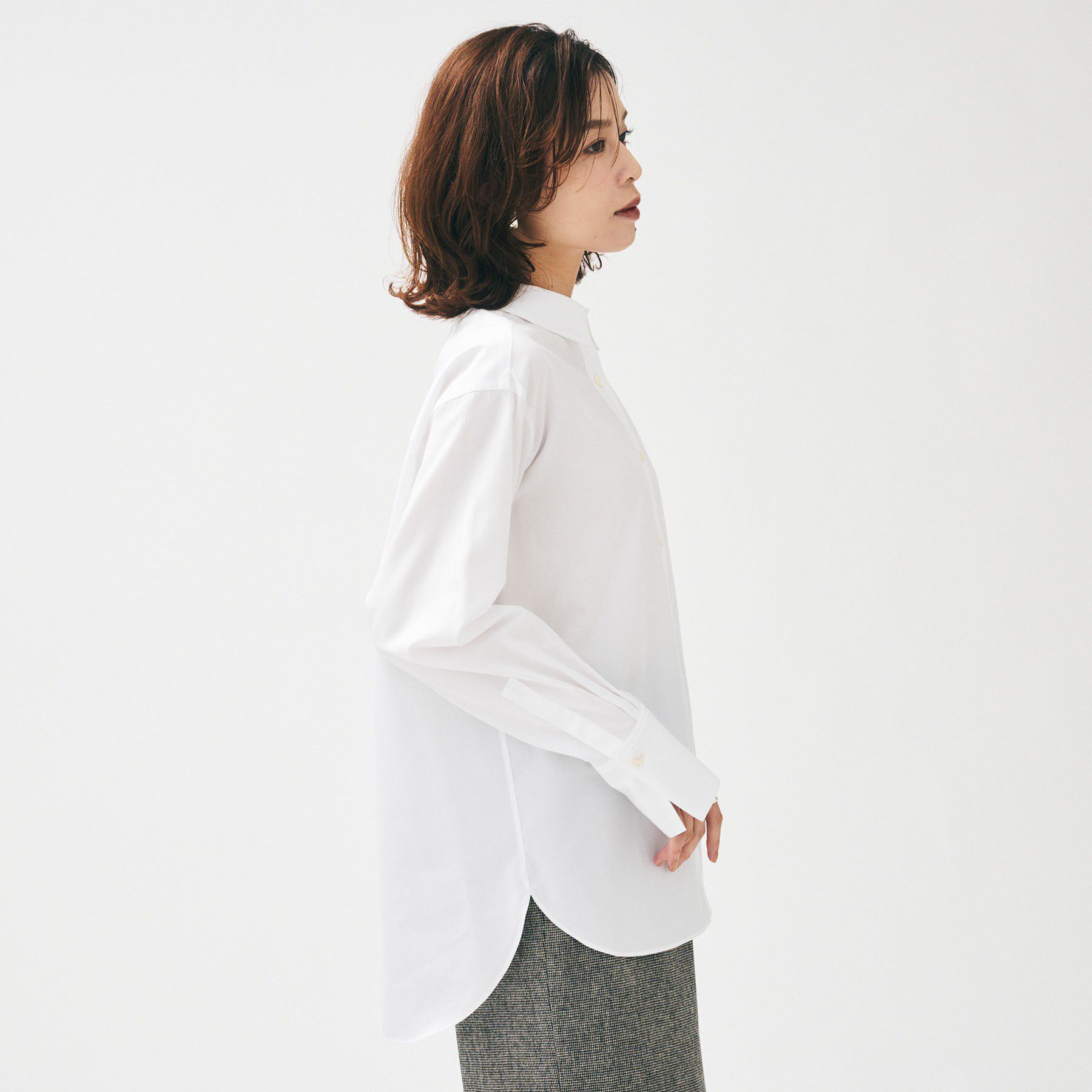 UNTITLED「【重ね着レイヤード/スーツブラウス】ファインブロードベーシックシャツ」|シャツ・ブラウス|