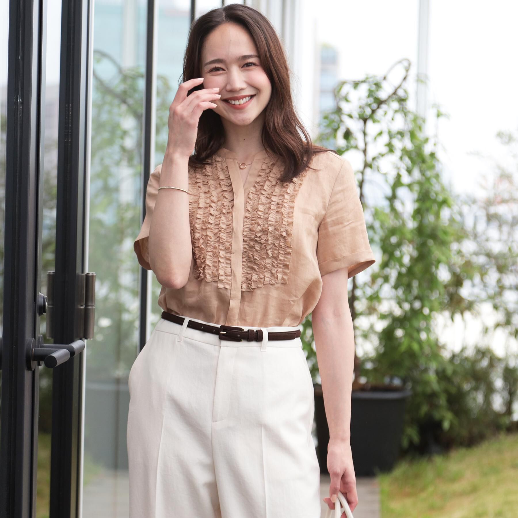 COUP DE CHANCE「【洗える／ラミー】フリルデザインブラウス」|シャツ・ブラウス|