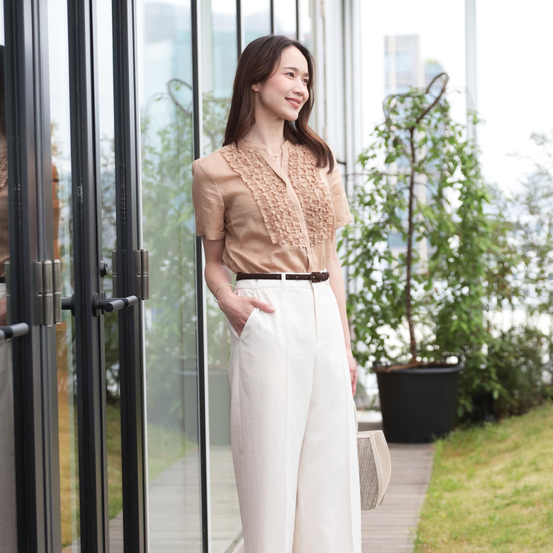 COUP DE CHANCE「【洗える／ラミー】フリルデザインブラウス」|シャツ・ブラウス|