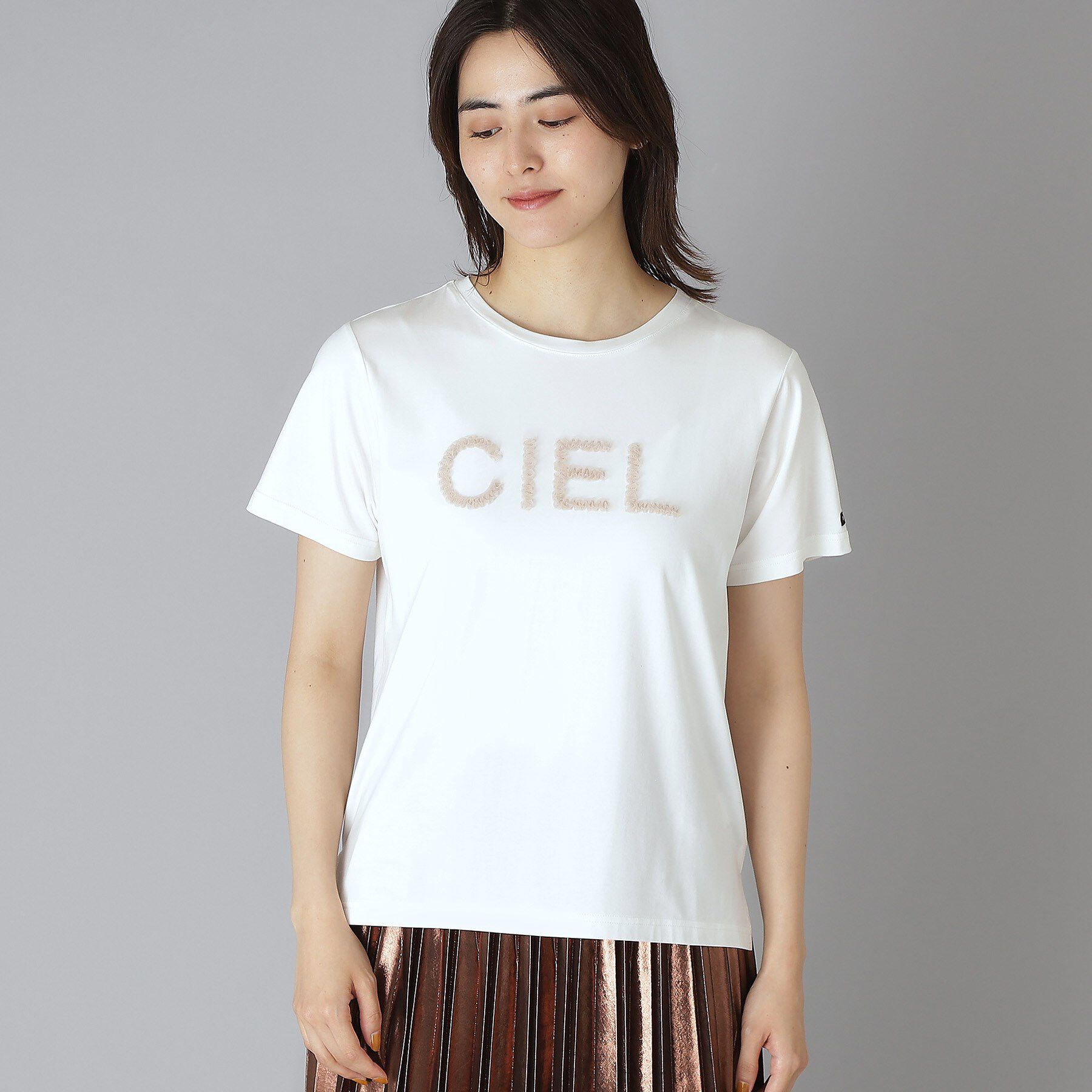 DRESSTERIOR「クリア天竺チュールCIELロゴTシャツ」|Tシャツ・カットソー|