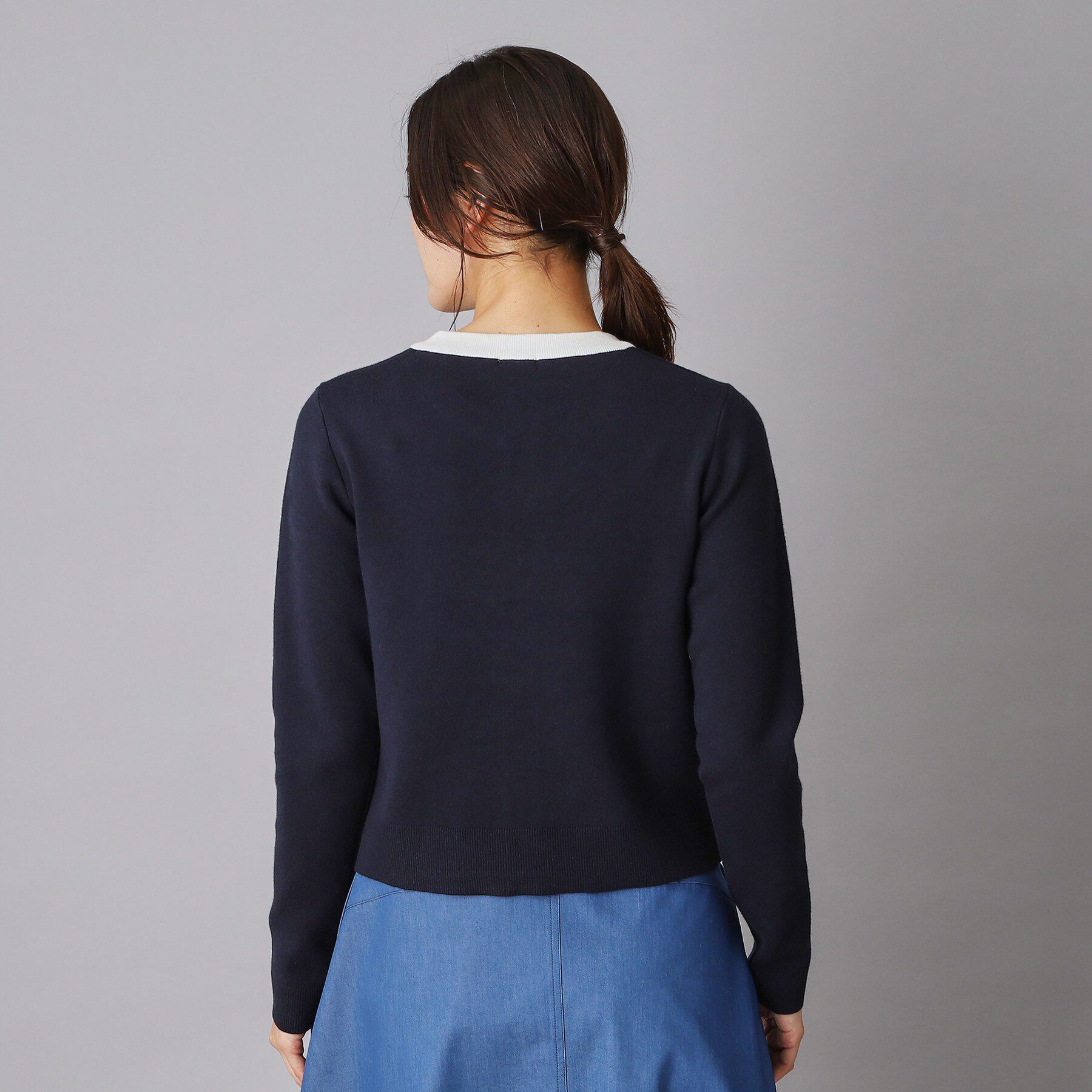 DRESSTERIOR「ウォッシャブルコットンカシミヤバイカラーカーディガン」|カーディガン|