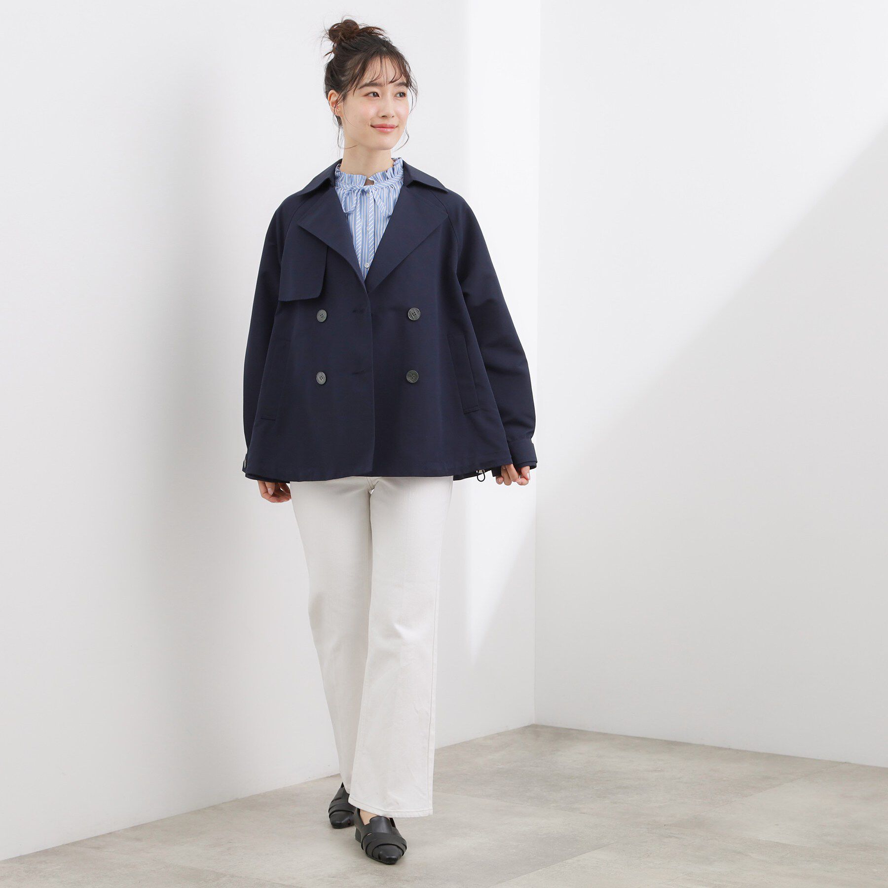 grove「【撥水／シルエット2WAY】軽やかミドルトレンチコート」|トレンチコート|