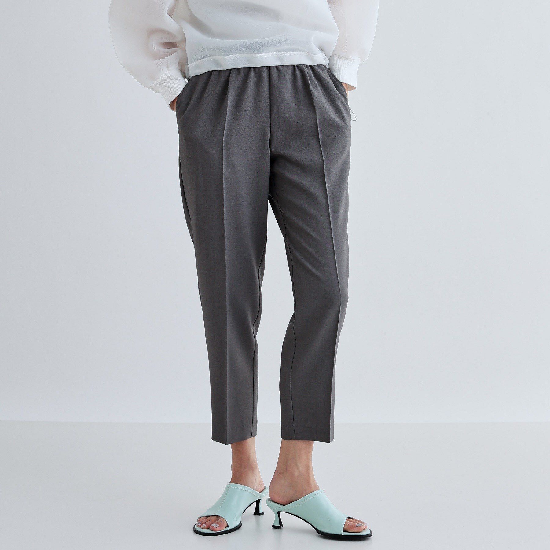 GALLEST「【接触冷感／セットアップ対応】イージーテーパードパンツ【通勤・セレモニー】」|その他|チャコールグレー(0