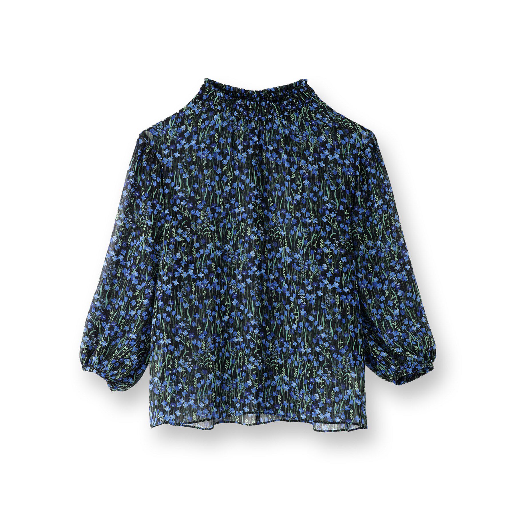 INDIVI「【秋映え柄/セットアップ可能】フラワーシフォンブラウス」|シャツ・ブラウス|