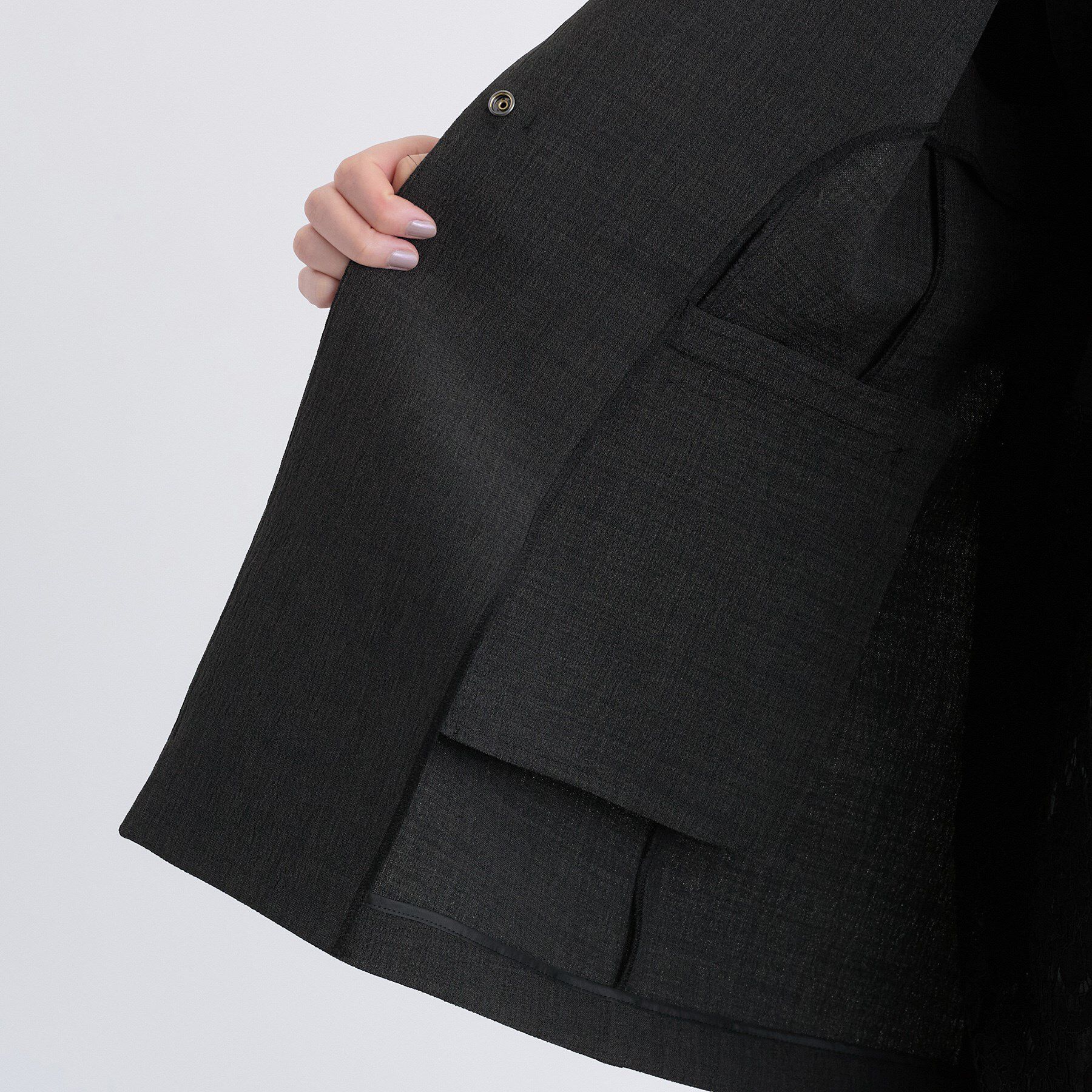 INDIVI「【セットアップ可能】凹凸ストレッチ素材テーラードカラージレジャケット」|テーラードジャケット|