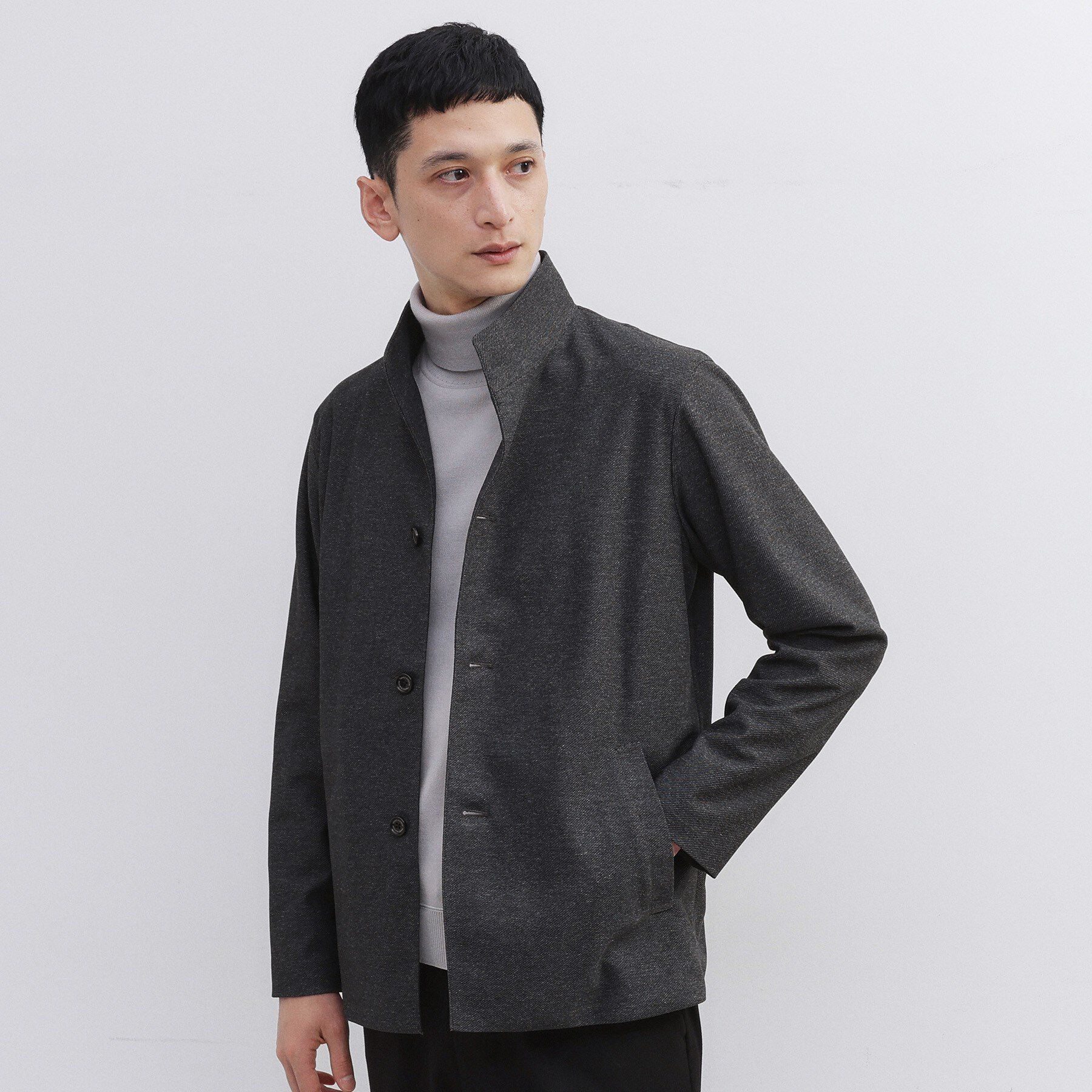 TAKEO KIKUCHI「ツイルジャージー イタリアンカラージャケット」|ブルゾン・スタジャン|