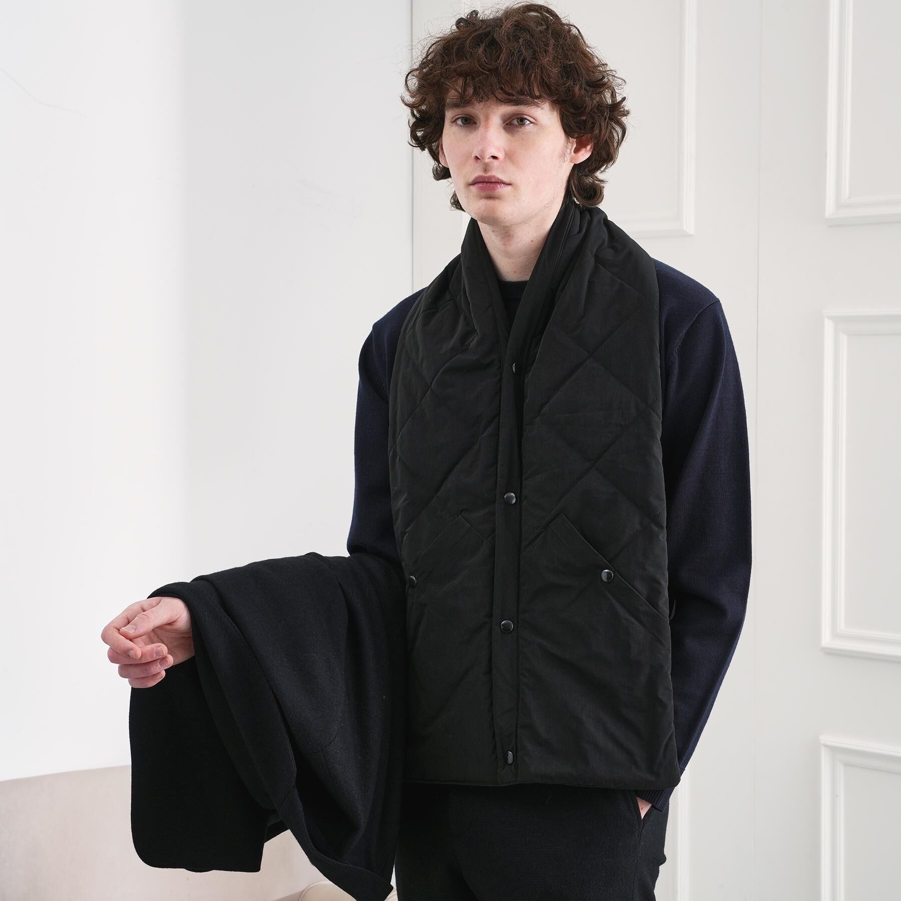 TAKEO KIKUCHI「中綿マフラーベスト」|ストール|