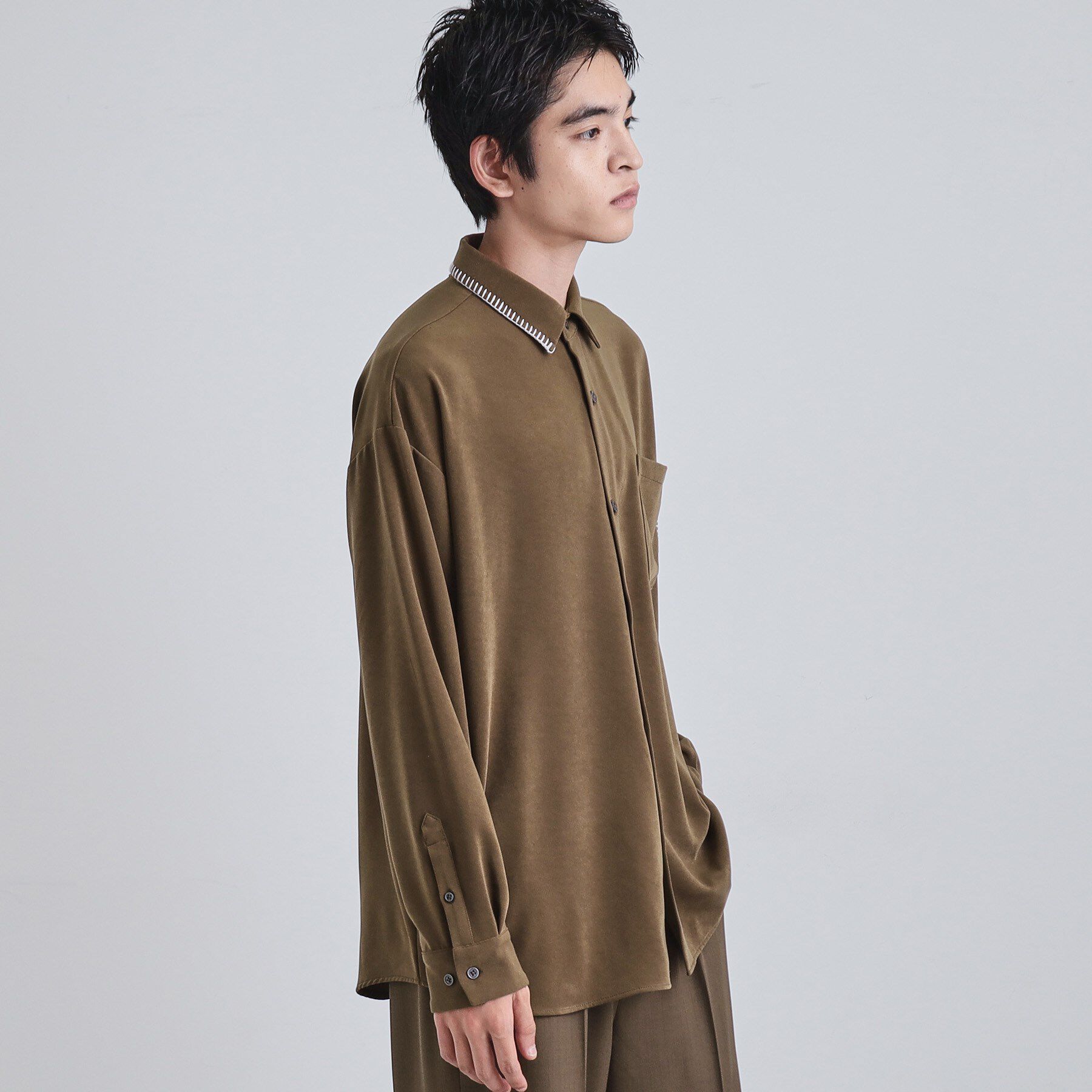 tk.TAKEO KIKUCHI「なめらかスエードタッチステッチシャツ」|シャツ・ブラウス|