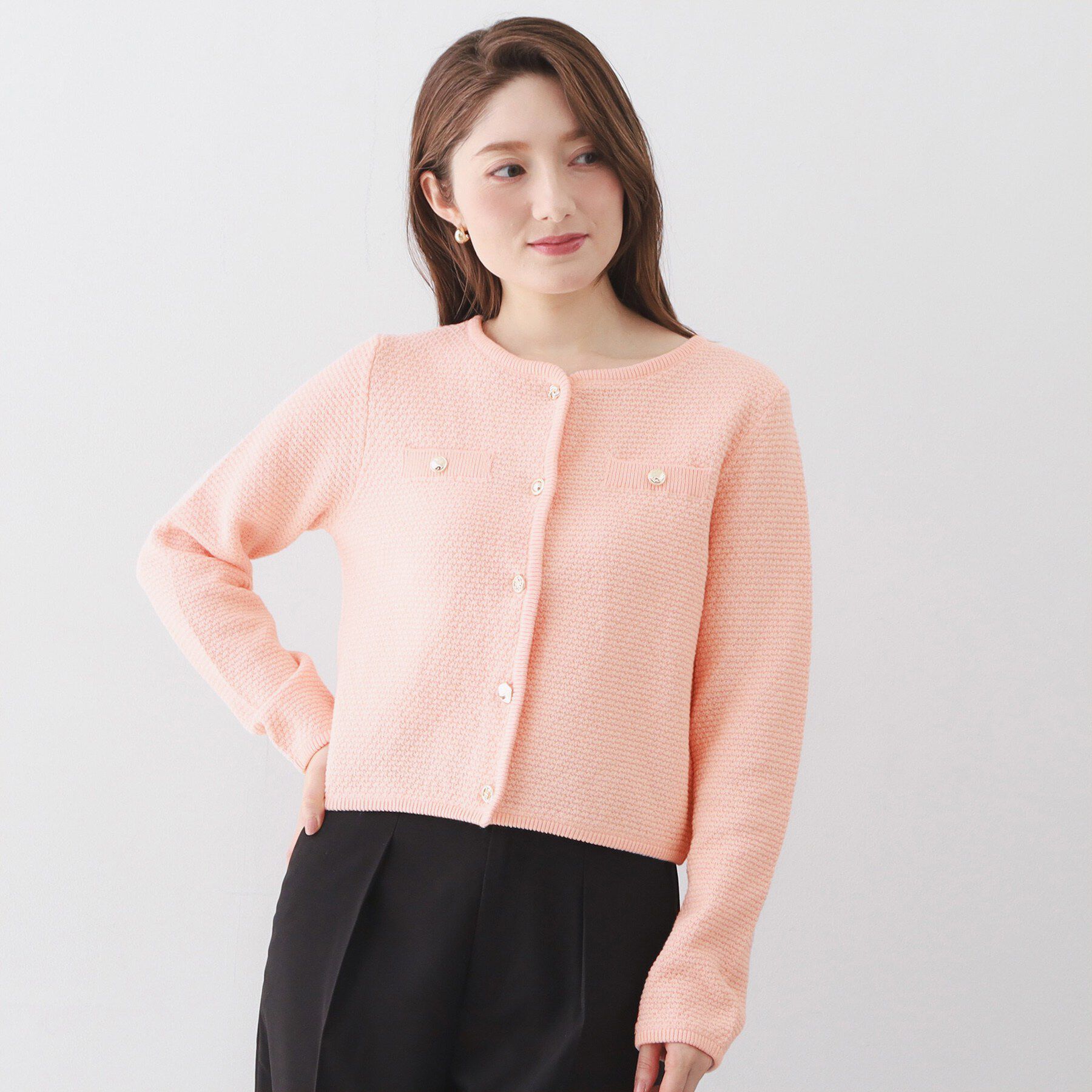 index「ラメリリーボクシーショートカーディガン【洗濯機OK】」|カーディガン|