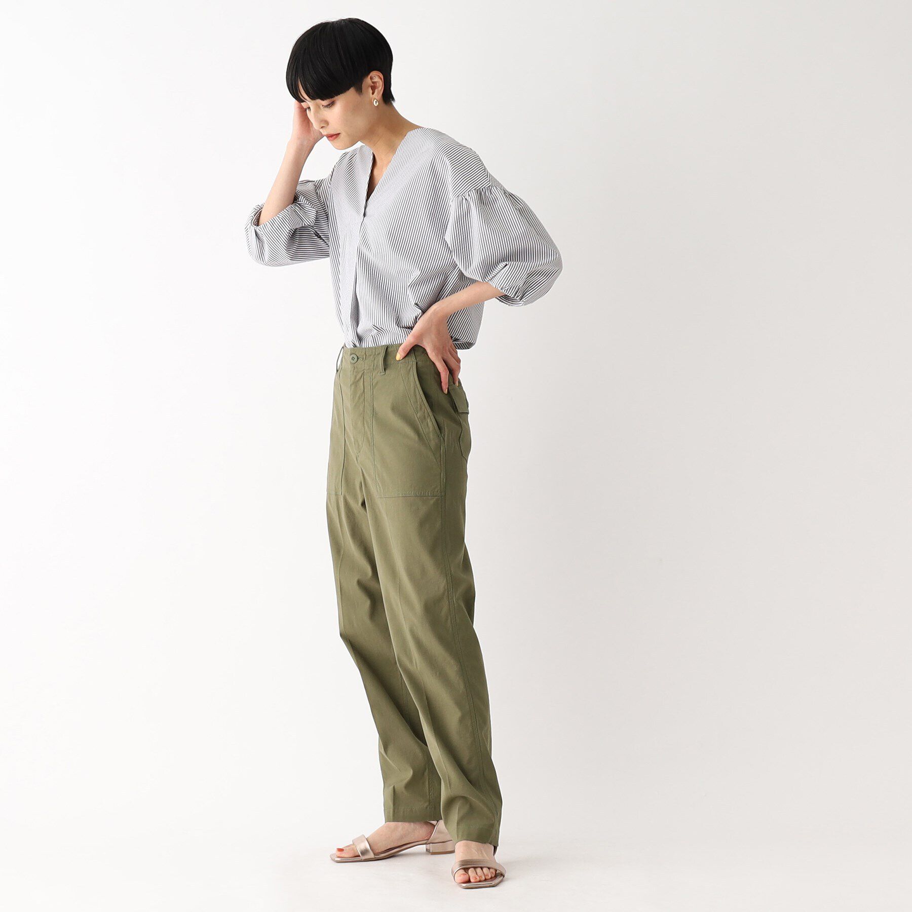 OPAQUE.CLIP「ストレッチベイカーパンツ/オーガニックコットン混【洗濯機洗い可/ストレッチ】」|その他|